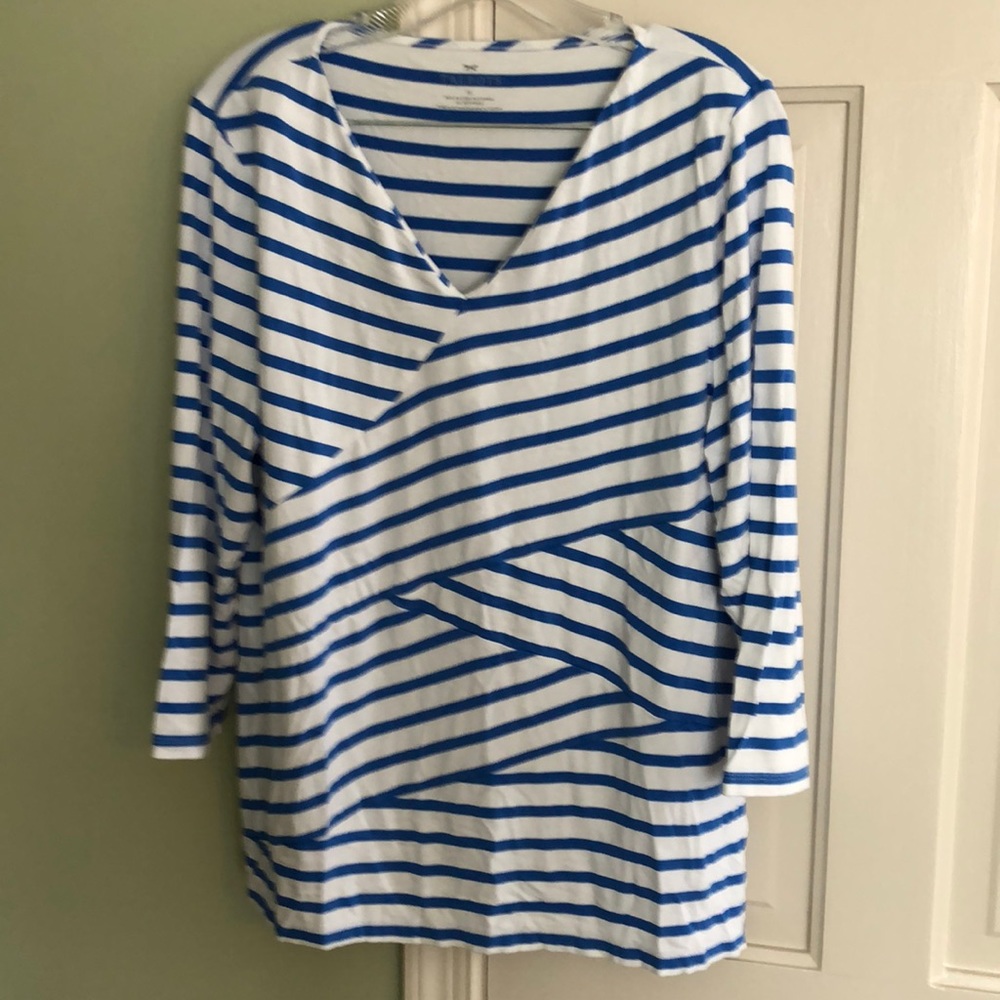 Talbots v-neck stripped shirt